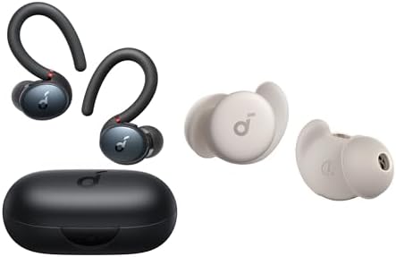 Soundcore Sleep A20 by Anker Bluetooth Earbuds with Sport X10 Noise Cancelling Earbuds, Small Design for Side Sleepers, 80H Playtime, Stream Content via Bluetooth 5.3, Sleep Monitor, Personal Alarm
