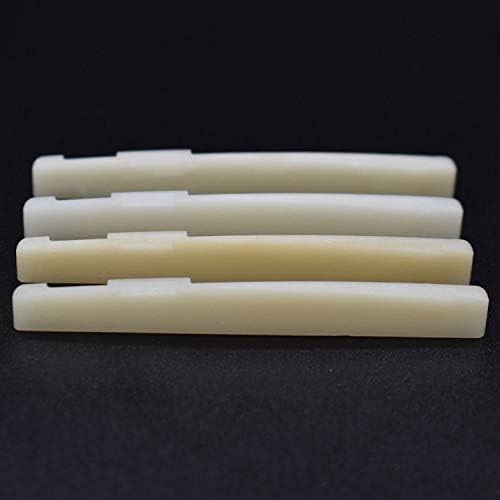 Unbleached Acoustic Guitar Bridge Saddle, Fit for 74mm & 72mm Bridge Slot, Pure Complete Bone, Bone Original Color, Vintage Style, 4 Pack