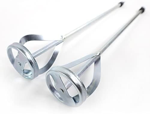 TILER Set of 2 Paint and Mud Mixer for Drill in 5 Gallon Bucket -Paint Stirrer Drill Attachment Fits all standard drills- Zinc plated steel - Hex head for non slip -Easy Cleaning Drill Paddle 8201