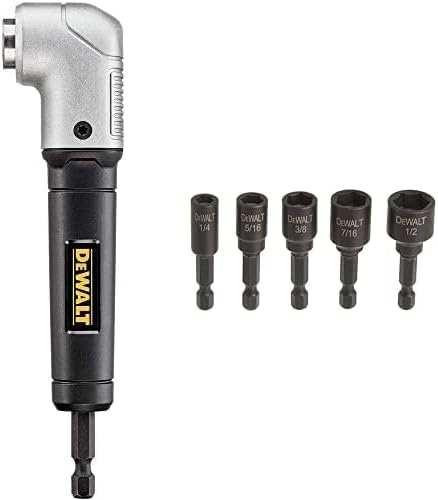 DEWALT Right Angle Attachment, Impact Ready (DWARA120) and Nut Driver Set, Impact Ready, Magnetic, 5-Piece (DW2235IR)