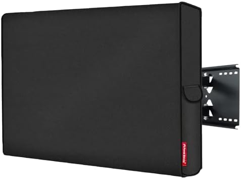 Porch Shield 56-60 inches Outdoor TV Cover Universal Weatherproof Protector for LCD, LED, Plasma Flat TV Screen, Compatible with Wall Mounts and Stands (Black)