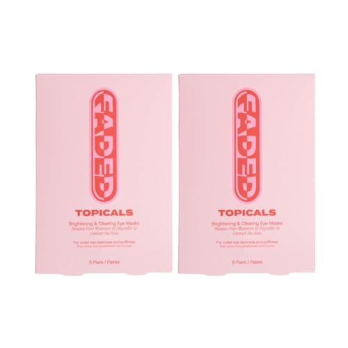 Topicals Faded Brightening Under Eye Masks | Patches to Depuff, Hydrate, Brighten and Cool | Reduce Dark Circles and Fine Lines | Contains Kojic Acid, Caffeine and Niacinamide (2 Sets of 6, 2 Pack)
