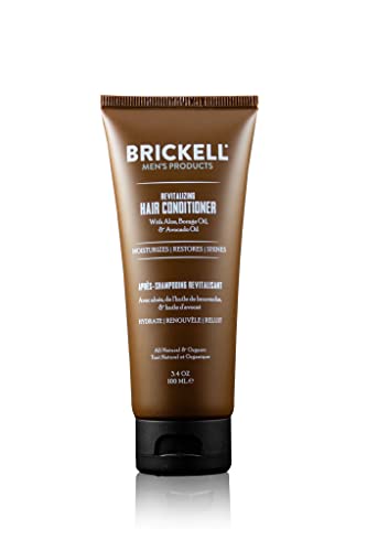 Brickell Men's Revitalizing Hair Conditioner for Men, Natural and Organic Nourishing Hair Conditioner, Restores Shine and Moisture, 3.4 Ounce, Scented, New Formula