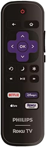 OEM Replacement Remote Control Compatible with All Philips Roku TV Smart TVs【Only Works with Philips Roku TV, Not for Roku Stick and Roku Box】 (Netflix/Disney Plus/Apple TV+ / Roku Channel)