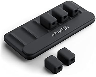 Anker Cable Management, Magnetic Cable Holder, Desktop Multipurpose Cord Keeper, 5 Clips for Lightning, USB C, Micro Cables, Other Wires, Sticks to Wood, Marble, Metal, Glass (Black)