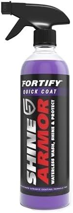 SHINE ARMOR Ceramic Coating Fortify Quick Coat Car Wax Polish Spray Waterless Wash & Wax Hydrophobic Top Coat Polish & Polymer Paint Sealant Detail Protection 8 Fl Oz