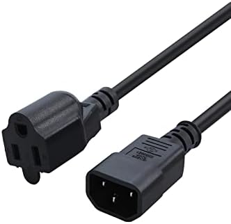 CableCreation [2-Pack] 1 Foot 18AWG Standard Computer Power Adapter Cord NEMA 5-15R to IEC320 C14, 0.3M / Black