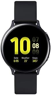Samsung Galaxy Watch Active2 - IP68 Water Resistant, Aluminum Bezel, GPS, Heart Rate, Fitness Bluetooth Smartwatch - International Version (R830 - 40mm, Aqua Black) (Renewed)