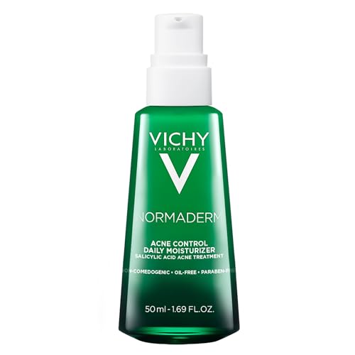 Vichy Normaderm Acne Control Daily Moisturizer, Acne Moisturizer For Face, 2% Salicylic Acid + Hyaluronic Acid + Vitamin C, Acne Treatment For Blackheads, Acne Blemishes & Enlarged Pores, Oil Free