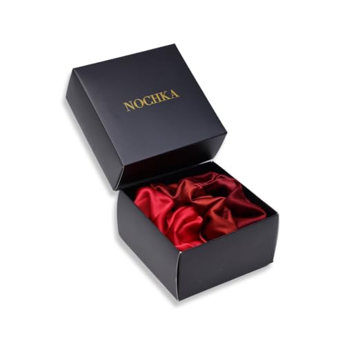 Mulberry Silk Scrunchies for Women - Premium Regular Silk Hair Scrunchies for All Hair Types (3 Pack) - Made in USA Silk Hair Ties - Silk Scrunchies Frizz Prevention (Red)