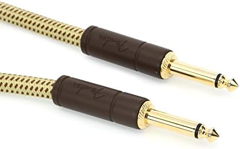 Fender Deluxe Series Instrument Cable, Guitar Cable, Guitar Accessories, Straight/Straight, Tweed, 5ft