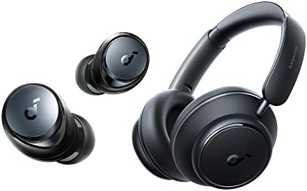 soundcore by Anker Space A40 Adaptive Noise Cancelling Wireless Earbuds with Space Q45 Adaptive Noise Cancelling Headphones, Reduce Noise By Up to 98%, Long 50H Playtime, Hi-Res Sound, Comfortable Fit