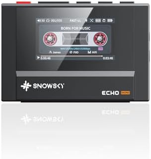 SnowSky/FiiO Echo Mini HiFi Bluetooth MP3 Player, 15Hours Playback, Independent Volume Control with 3.5mm/4.4mm Headphones Outputs (Black)