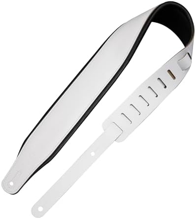 Levy's Leathers Amped Leather Series 3" Wide Top Grain Leather Guitar Straps; White and Black Panda (M26PD-WHT_BLK)
