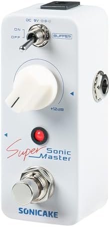 SONICAKE Clean Boost Pedal with Buffer and +12dB Gain, Mini Pure Boost Guitar Bass Effects Pedal - Sonic Super Master