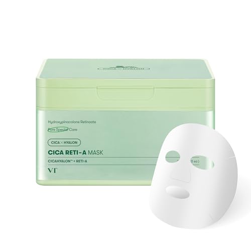 VT COSMETICS CICA Reti-A Mask Sheet 30 Pcs, Retinol Complex for Daily Care 12.34Oz(350g)