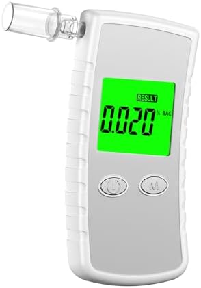 Upgraded Breathalyzer,High-Accurate Breathalyzers for Alcohol with LCD Display,Professional-Grade Alcohol Breathalyzer Tester with 10 Mouthpieces,Portable Alcohol Tester for Home Use (White)
