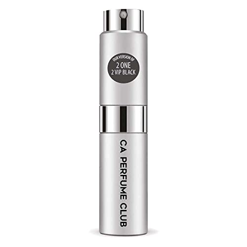 CA Perfume Impression of Carolina H. 2One 2VIP Black For Men Replica Version Fragrance Dupes Concentrated Long Lasting Eau de Parfum Spray Refillable Atomizer Bottle 0.27 Fl Oz/8ml-X1