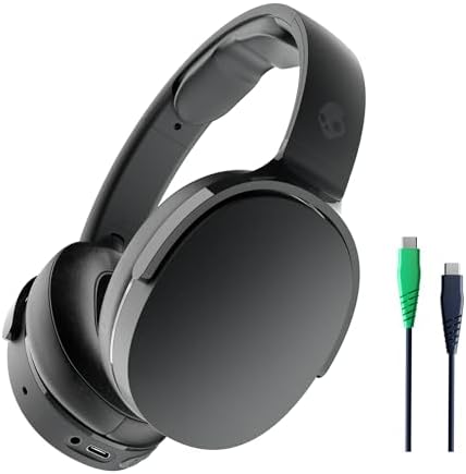 Skullcandy Hesh Evo Wireless Headphones with Charging Cable, 36 Hr Battery, Microphone, Works with iPhone Android and Bluetooth Devices - True Black