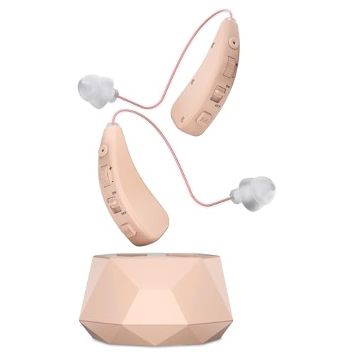 Hearing Aids for Seniors - Rechargeable Hearing Amplifier with Noise Cancellation Adults,Easy Volume Control,Comfort Design and Nearly Invisible
