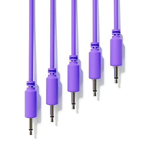 5-Pack - Mono Modular Patch Cables - TS 3.5mm 1/8" Eurorack Synthesizer [Purple | 200 cm - 78.74"]