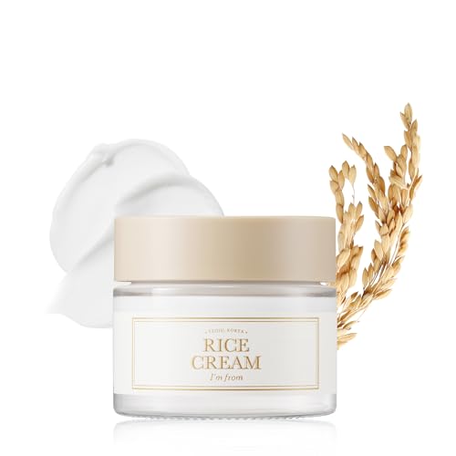 I'm from Rice Cream 1.76 Ounce, 41% Rice Bran Essence with Ceramide, Glowing Look, Improves Moisture Skin Barrier, Nourishes Deeply, Smoothening to Even Out Skin Tone, K Beauty
