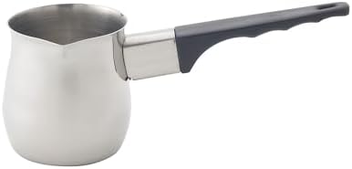 Fino Stainless Steel Turkish Coffee Pot - Professional 18/8 Warmer for Stovetop Coffee, Milk, Tea, Hot Chocolate - Delicious Daily Beverages - 6-Ounce