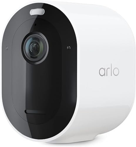 Arlo Pro 5S 2K Spotlight Camera - Wireless Home Security Camera with Spotlight, Color Night Vision, Dual-Band Wi-Fi, 2-Way Audio, Integrated Siren, Motion Detection, White, 1 Pack, VMC4060P (Renewed)