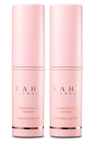 KAHI Wrinkle Bounce Multi Balm - DUO EDITION | All-in-One Hydrating Balm Eye Cream Make Up Base & Moisture Balm Stick | Daily Moisturizer Stick with Salmon-derived sodium DNA (0.64 oz)