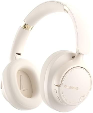 Bluetooth Over-Ear Headphones, Noise Cancelling Wireless with Mic, 80H Playtime, Deep Bass, Comfort Fit, Portable Lightweight for Travel & Home