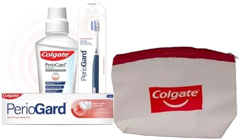 Colgate PerioGard Gum Protection Toothpaste 90g and MouthWash 250ml with Perioguard Toothbrush Helps Fight Plaque Dual Active Formula Helps to Keep Gums Healthy + Travel Bag Free