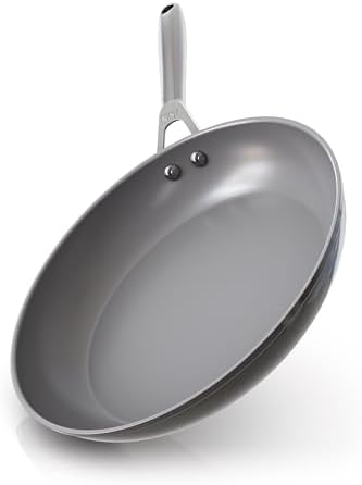 Ninja Ceramic Pro 12" Fry Pan, Non-Stick Pan, PTFE Free, Ceramic Coated, Stainless Steel Handle, Stove to Oven Safe to 660°F, All Stovetops & Induction Compatible, Black, CW30030BK
