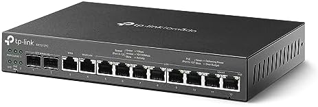TP-Link ER7212PC | Omada Router, PoE Switch & Controller 3-in-1 Gigabit VPN Router | Up to 4 WAN | 8 PoE+ LAN Port @ 110W | Fanless | Easy Installation | Load Balance