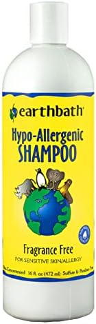 earthbath Hypoallergenic Natural Aloe Dog Shampoo - Puppy Shampoo for Dry, Itchy, & Sensitive Skin, Dog & Cat Anti Itch Pet Wash, Fragrance Free - 16 Oz (1 Pack)