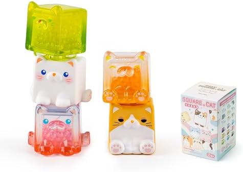 BEEMAI Square Cat Series Blind Pack (5PCs in one Bag) Random Design Cute Figures Collectible Toys Birthday Gifts