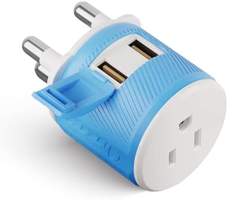 OREI South Africa, Botswana, Namibia Travel Plug Adapter with Dual USB - USA Input - Type M (U2U-10L), Will work with Cell Phones, Camera, Laptop, Tablets, iPad, iPhone