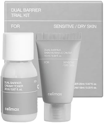 celimax Dual Barrier Trial Kit Travel Size, Gift Set | with Creamy Toner & Skin Wearable Cream, Travel Size, Mini-sized Gift Set, Ceramides, Peptide
