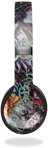 Carbon Fiber Skin Compatible with Beats Solo 4 - Old School Tattoo - Premium 3M Vinyl Protective Wrap Decal Cover - Easy to Apply | Crafted in The USA by MightySkins