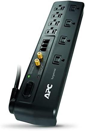 APC Surge Protector with Telephone, DSL and Coaxial Protection, P8VT3, 2770 Joules, 8 Outlet Surge Protector Power Strip Gray