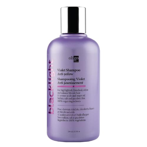 Oligo Professionnel - Blacklight Violet Shampoo - Sulfate-Free Purple Shampoo for blondes - Vegan - Eliminate Yellow Tones - Refresh Faded Highlights - Argan oil - Hydrating Formula - 8.5oz