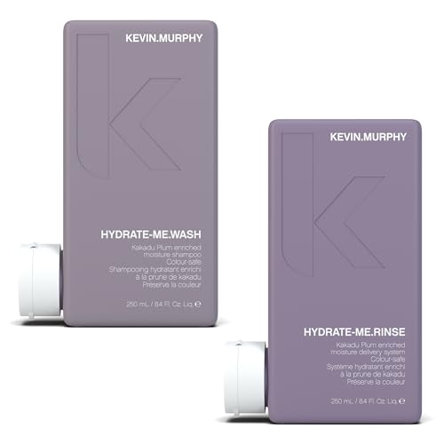 KEVIN.MURPHY HYDRATE-ME.WASH & RINSE - Hydrating Shampoo for Natural & Coloured Hair - Moisturising Conditioner - For Dull, Parched & Dry Hair - 250 mL / 8.4 fl oz - 2 Pack