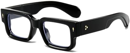 Thick Frame Square Glasses for Women Men Trendy Rectangle Blue Light Glasses Computer Eyeglasses