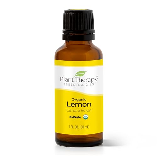 Plant Therapy Organic Lemon Essential Oil 100% Pure, USDA Certified Organic, Undiluted, Natural Aromatherapy, Therapeutic Grade 30 mL (1 oz)