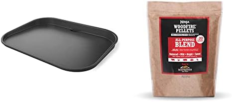 Ninja XSKGRDPLT Woodfire, Outdoor Flat Top Griddle Plate, Compatible & XSKOP2RL Woodfire Pellets, All Purpose Blend 2-lb Bag, up to 20 Cooking Sessions, 100% Real Wood Pellets