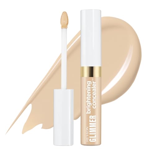 Revlon Glimmer Brightening Concealer, Valentine's Day Makeup, Liquid Under Eye Makeup, Made with Caffeine, Vitamin C, & Stevioside, 125 Fair Light, 0.3 fl oz