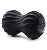Zyllion Vibrating Peanut Massage Ball - Rechargeable Double Lacrosse Muscle Foam Roller for Physical Therapy, Myofascial Trigger Point Release, Plantar Fasciitis - Black (ZMA-30)