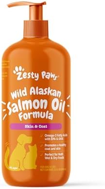 Wild Alaskan Salmon Oil Formula for Dogs & Cats - Omega 3 Skin & Coat Support - Liquid Food Supplement for Pets - Natural EPA + DHA Fatty Acids for Joint Function, Immune & Heart Health 32oz
