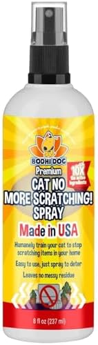 Bodhi Dog No More Scratching! Cat Deterrent Spray - Indoor & Outdoor Repellent with Essential Oils - Prevent Scratch for Furniture - Made in USA (8 oz)