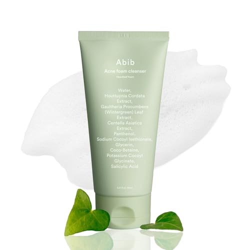 Abib Acne Foam Cleanser Heartleaf Foam 5.07 fl oz / 150 ml | Korean Mild Acidic Daily Face Wash for Acne-Prone Skin, Hydrating & Soothing with Panthenol B5, Deep Cleansing for Sensitive Skin, K-Beauty