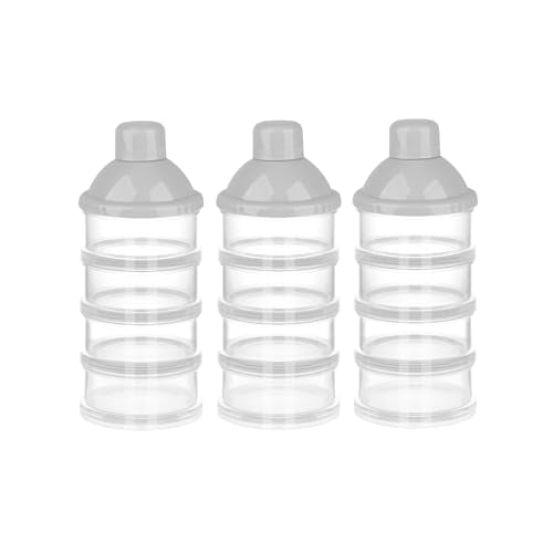 Accmor Formula Dispenser On The Go, 4 Compartments Stackable Formula Container for Travel, Baby Milk Powder Kids Snack Container, BPA Free ﻿